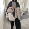 A new 2025 winter Korean-style lantern-sleeved checkered down jacket for women, featuring a unique and lightweight design Application Scenario